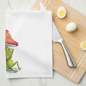 Whimsischer Schlaffrosch unter einem Pilz Geschirrtuch (Viertel Falte)