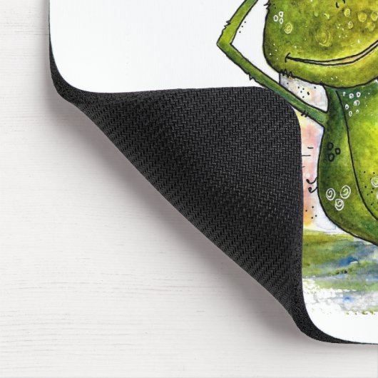 Whimsischer Schlaffrosch unter einem Pilz Mousepad (Ecke)