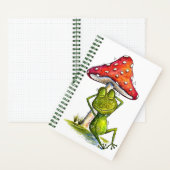 Whimsischer Schlaffrosch unter einem Pilz Notizblock (Innen)