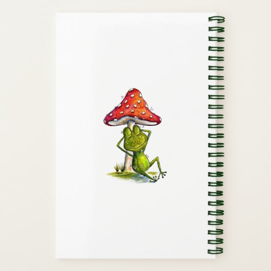 Whimsischer Schlaffrosch unter einem Pilz Notizblock (Rückseite)
