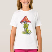 Whimsischer Schlaffrosch unter einem Pilz T-Shirt (Vorderseite)