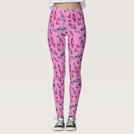 Whimsischer Schmetterling drucken Pink Lila Blue Leggings
