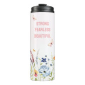 Whimsischer Schmetterlingsgarten Personalisiertes Thermosbecher (Vorderseite)