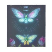 Whimsischer Schmetterlingszene im Mondlicht Notizblock (Vorderseite)