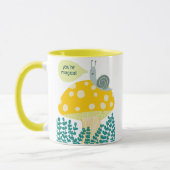 Whimsischer Schnecke auf Magischen Pilz CUSTOM Tasse (Links)