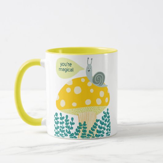 Whimsischer Schnecke auf Magischen Pilz CUSTOM Tasse (Links)