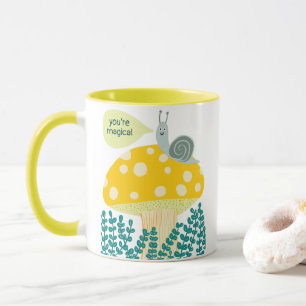Whimsischer Schnecke auf Magischen Pilz CUSTOM Tasse