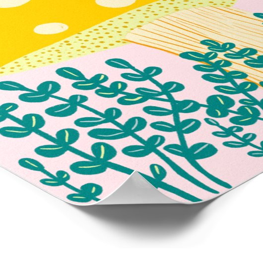 Whimsischer Schnecke auf Magischen Pilz Niedlichen Poster (Ecke)