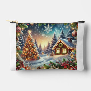 Whimsischer Schneefall Pouch 🎄 Winter Magie Insid Zubehörtasche