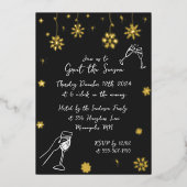 Whimsischer Schneeferien Weihnachten Party Folieneinladung (Vorderseite)