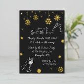 Whimsischer Schneeferien Weihnachten Party Folieneinladung (Stehend vorne)