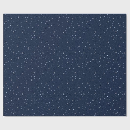 Whimsischer Schneeflocken Weihnachtsmuster Dunkelb Geschenkpapier (Flach)