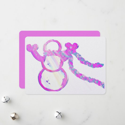 Whimsischer Schneemann Feiertagskarte (Vorderseite/Rückseite Beispiel)