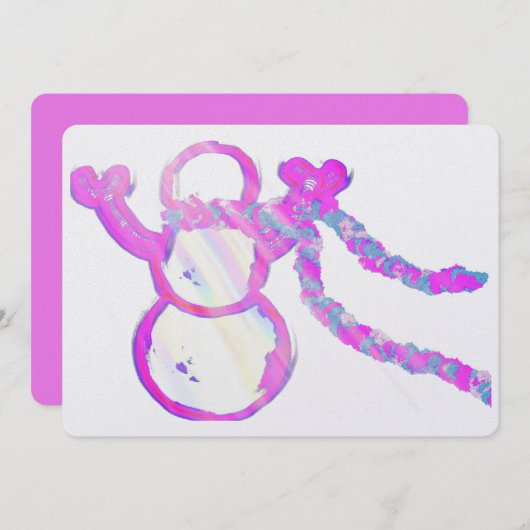 Whimsischer Schneemann Feiertagskarte (Vorne/Hinten)