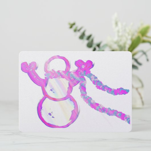 Whimsischer Schneemann Feiertagskarte (Stehend Vorderseite)