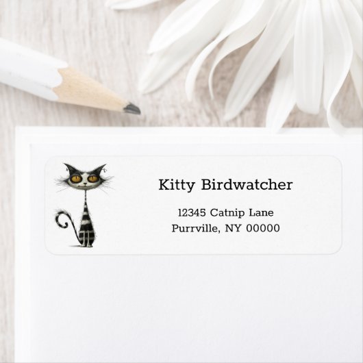 Whimsischer Schwarz-weißer Streifen Katzenjacke Rü (Insitu)