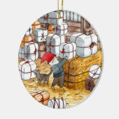 Whimsischer Schwedisch Tomten Wasserfarben Weihnac Keramik Ornament (Links)