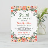 Whimsischer Schweiß und orangefarbenes Brautparty Einladung (Stehend Vorderseite)