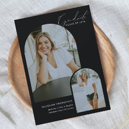 Whimsischer Script Calligraphy Arch Foto Abschluss Ankündigung