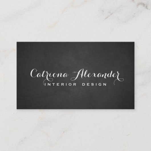 Whimsischer Script-Chalkboard-Visitenkarte Visitenkarte (Vorderseite)