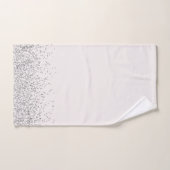 Whimsischer Silber-Glitzer auf weißem Monogramm Badhandtuch Set (Handtuch)