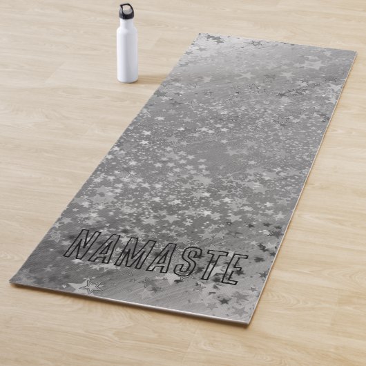 Whimsischer Silberstars Glitzer Personalisiert Yogamatte (Beispiel)