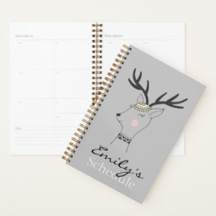 Whimsischer Skandinavier Hirsch Personalisiert Planer