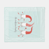 Whimsischer skandinavischer Gnomes Urlaub mit Name Fleecedecke (Vorderseite (Horizontal))