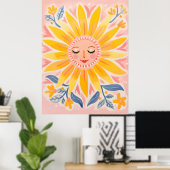 Whimsischer Sonnenblumen Kinderzimmer Wand Kunstpo Poster (Heimbüro)