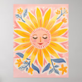 Whimsischer Sonnenblumen Kinderzimmer Wand Kunstpo Poster (Vorne)