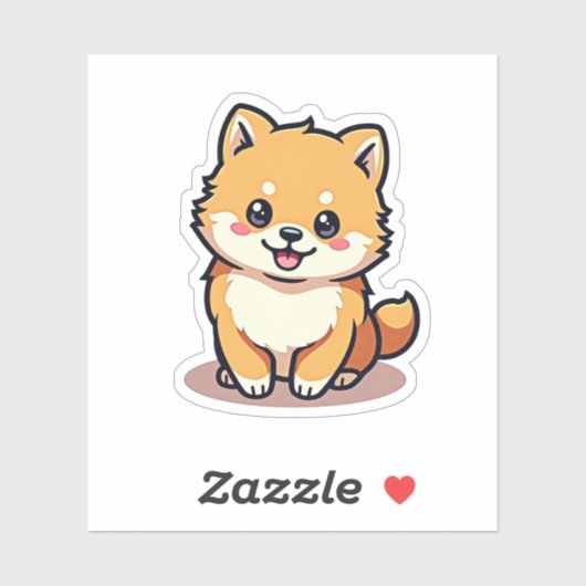 Whimsischer Spitz, hell und strahlend, klein Aufkleber (Blatt)