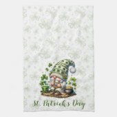 Whimsischer St. Patrick's Day Gnom Geschirrtuch (Vertikal)