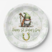 Whimsischer St. Patrick's Day Gnom Pappteller (Vorderseite)