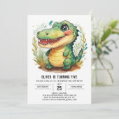 Whimsischer Sumpfkrokodil zum Geburtstag Einladung (Stehend Vorderseite)