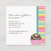 Whimsischer Teigwaren Ball Business Cards Quadratische Visitenkarte (Rückseite)