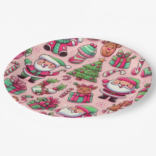 Whimsischer Teller für Weihnachten (Schrägansicht)