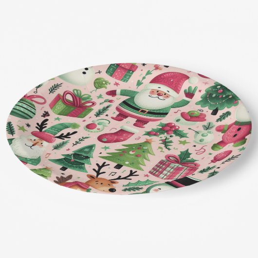 Whimsischer Teller für Weihnachten (Schrägansicht)