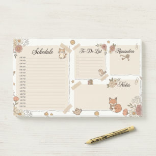 Whimsischer Tier- & Blumen-Tagesplaner Post-it Klebezettel