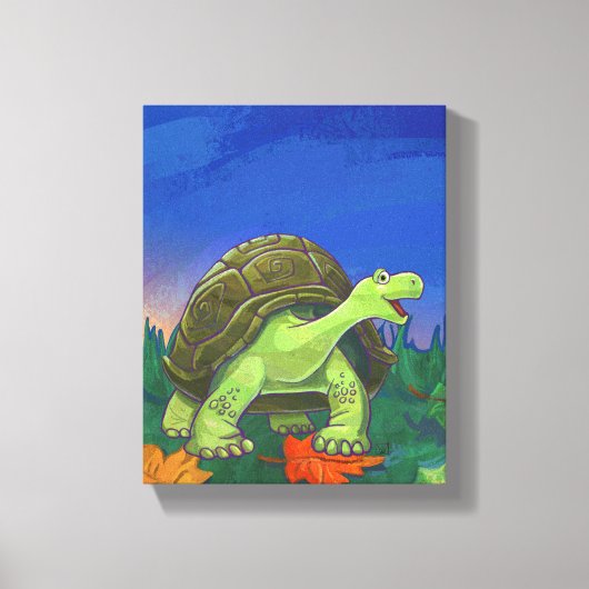 Whimsischer Tortoise Art Leinwanddruck (Vorderseite)