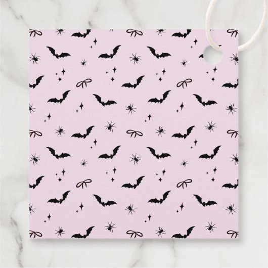 Whimsischer Trick oder Leckerbissen , rosa Hallowe Geschenkanhänger (Rückseite)