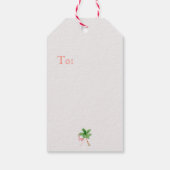 Whimsischer tropischer Weihnachtsbeleuchtung Urlau Geschenkanhänger (Rückseite)