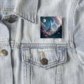 Whimsischer Turm Landschaft Fantasy Art Button (Beispiel)