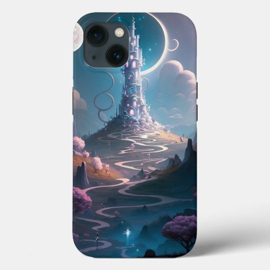 Whimsischer Turm Landschaft Fantasy Art Case-Mate iPhone Hülle (Rückseite)