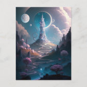 Whimsischer Turm Landschaft Fantasy Art Postkarte (Vorderseite)