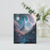 Whimsischer Turm Landschaft Fantasy Art Postkarte (Stehend Vorderseite)