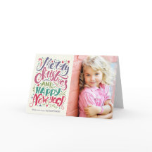 Whimsischer Typografy Foto Holiday Grußkarte