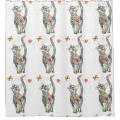 Whimsischer und farbenfroher Katzenduschvorhang Duschvorhang (Vorderseite)