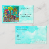 Whimsischer und farbenfroher Zuhause Sweet Zuhause Visitenkarte (Vorne/Hinten)