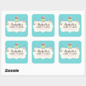 Whimsischer und Fun Cake Labels Quadratischer Aufkleber (Blatt)
