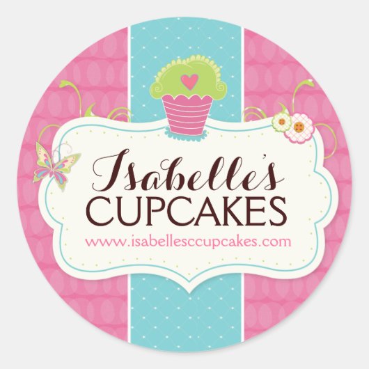 Whimsischer und lustiger Cupcake Labels Runder Aufkleber (Vorderseite)